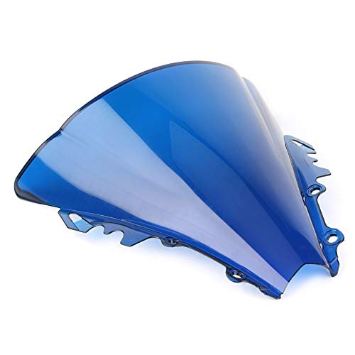AYKANING Windschild Motorrad,Motorrad Windabweiser Motorrad-Windschutzscheibe Windschutzscheibe ABS-Kunststoff-Doppelblase(Color:Blue) von AYKANING