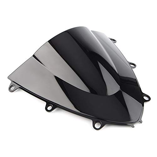 AYKANING Windschild Motorrad,Motorrad Windabweiser Motorrad-Windschutzscheiben-Windschutzscheibe-Doppelblase(Color:Black) von AYKANING