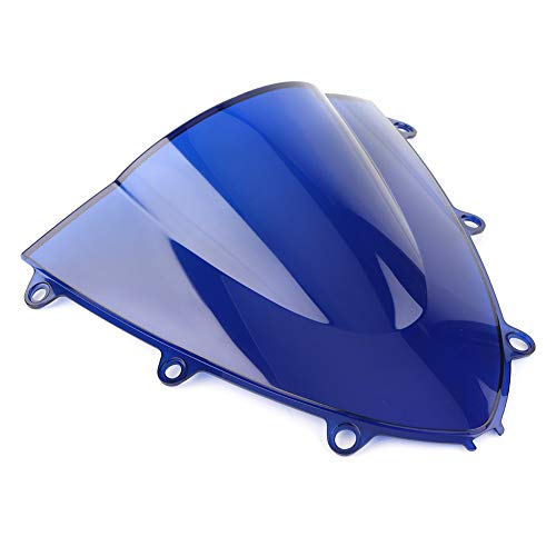 AYKANING Windschild Motorrad,Motorrad Windabweiser Motorrad-Windschutzscheiben-Windschutzscheibe-Doppelblase(Color:Blue) von AYKANING