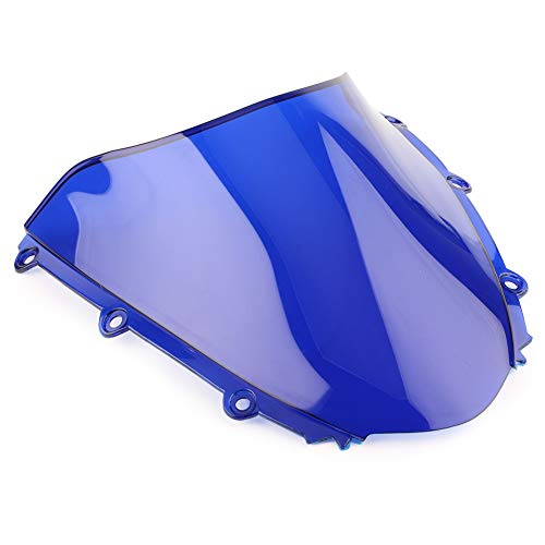 AYKANING Windschild Motorrad,Motorrad Windabweiser Motorrad-Windschutzscheiben-Windschutzscheibe-Doppelblase(Color:Blue) von AYKANING