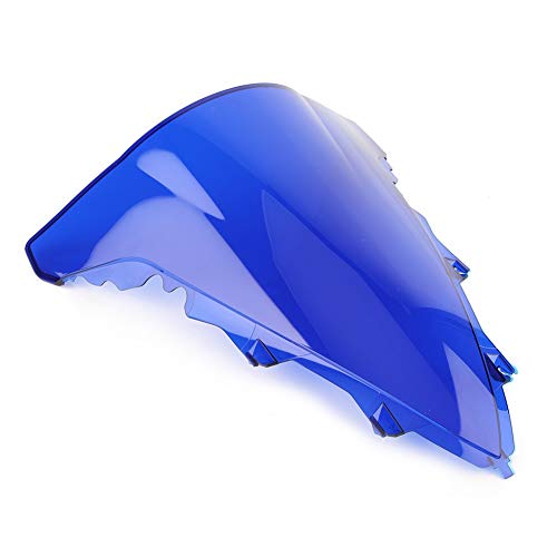 AYKANING Windschild Motorrad,Motorrad Windabweiser Motorrad-Windschutzscheiben-Windschutzscheibe-Doppelblasen-Windschirm-Bildschirm(Color:Blue) von AYKANING