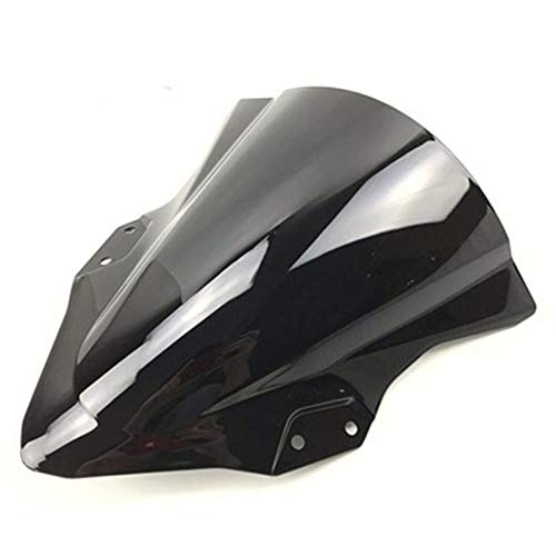 AYKANING Windschild Motorrad,Motorrad Windabweiser Windschutzscheibe für Motorrad-Doppelblase(Color:Black) von AYKANING