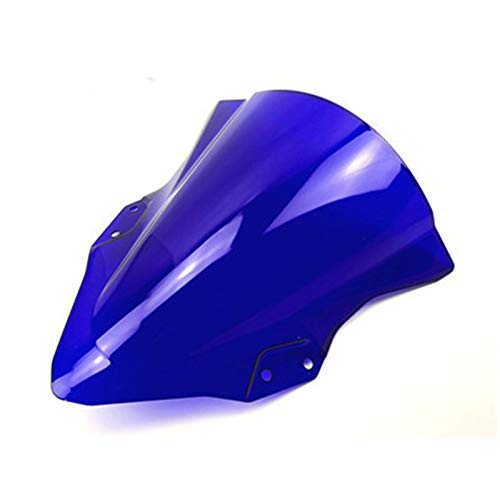 AYKANING Windschild Motorrad,Motorrad Windabweiser Windschutzscheibe für Motorrad-Doppelblase(Color:Blue) von AYKANING