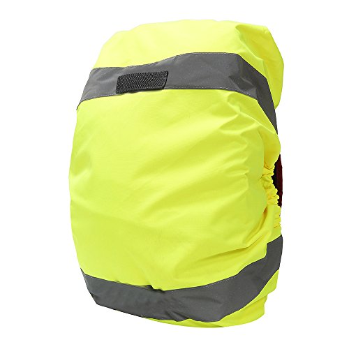 Rucksackschutz Schultasche Regenschutz Regencape Rucksackcover Sicherheitsüberzug Reflektorüberzug (Gelb, 20-40L) von AYKRM