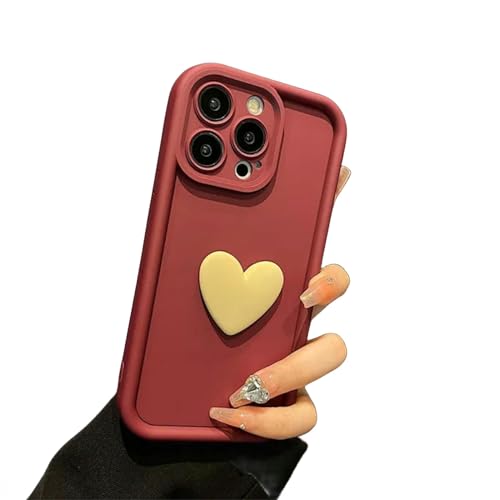AYKZGIQS Handyhülle Niedliche Liebe Herz Silica Candy Phone Hülle Für iPhone 15 13 12 11 14 Pro Max Schocksicher Zurück -Abdeckung-W-Re-Re-MUL-Für Iphone14 von AYKZGIQS