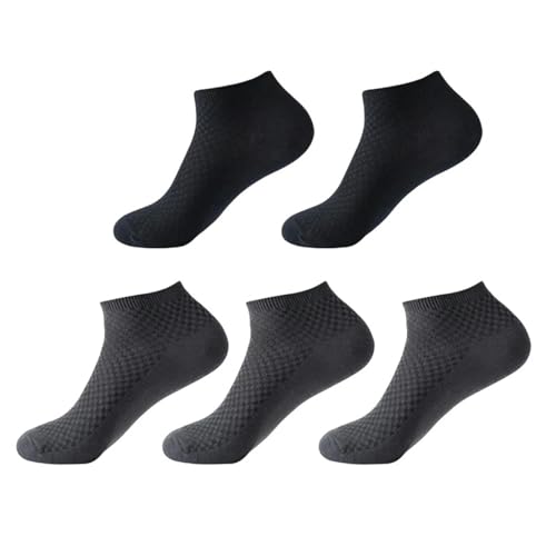 AYKZGIQS Socken 5 Paare Männer Kurze Socken Bambusfaser Casual Business Atmungsaktive Soft Socken-2 Navy 3 G-blau-eur 38-44(us 6-12) von AYKZGIQS