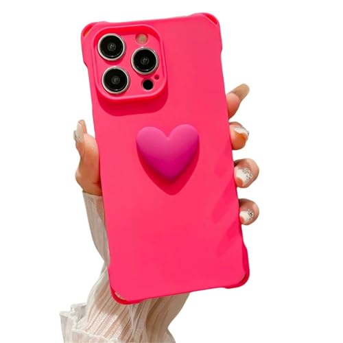 AYKZGIQS iPhone Hülle Love Heart Mattelefonhülle Fürphone 15 14 13 12 11 Soft Rückenabdeckung-Für Dasphone 11Pro Max-Rot von AYKZGIQS