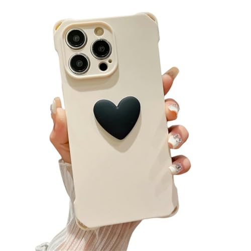 AYKZGIQS iPhone Hülle Love Heart Mattelefonhülle Fürphone 15 14 13 12 11 Soft Rückenabdeckung-Für Dasphone 11Pro Max-Weiß von AYKZGIQS