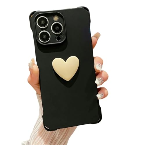 AYKZGIQS iPhone Hülle Love Heart Mattelefonhülle Fürphone 15 14 13 12 11 Soft Rückenabdeckung-Fürphone 11-Schwarz von AYKZGIQS