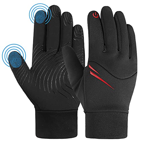 AYPOW Kinder Handschuhe Winter Fahrradhandschuhe,Thermo-Fleece Futter Anti-Rutsch Touchscreen Laufhandschuhe,Winddichte Wasserdicht Outdoor Sport Handschuhe,Jungen Mädchen Laufen Reiten,4-12 Jahre（M） von AYPOW