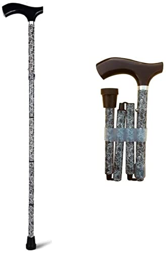 AYSOXDD Canes Durable Crutch Ältere Leichte Faltende Aluminiumlegierung Walking Support Multifunktionale Tragbare Holzgriff Höhenverstellbarer Gehstock Für Behinderte Mit von AYSOXDD