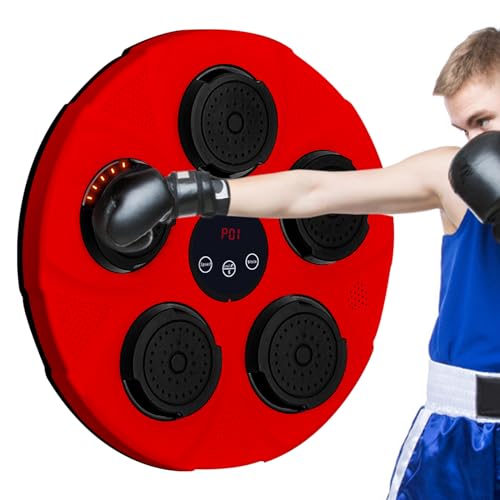 AYYDS Elektronische Musik Boxmaschine, Bluetooth Boxing Machine, Musikboxer, Wand Boxtrainingsgeräte für Erwachsene Kinder, Boxing Trainer für Heimübungen Stressabbau (Rot) von AYYDS