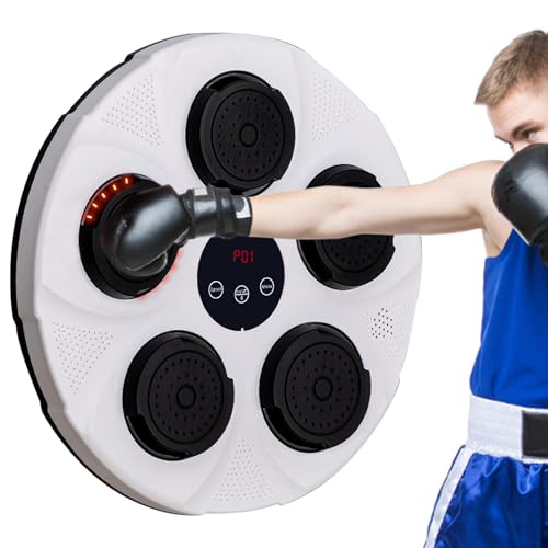 AYYDS Elektronische Musik Boxmaschine, Bluetooth Boxing Machine, Musikboxer, Wand Boxtrainingsgeräte für Erwachsene Kinder, Boxing Trainer für Heimübungen Stressabbau (Weiß) von AYYDS