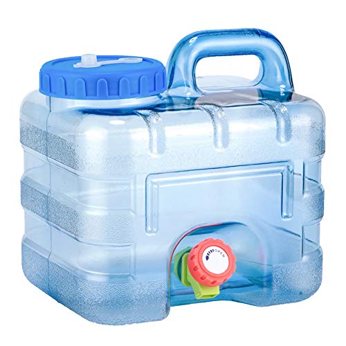 AZURAOKEY Tragbarer Wasserbehälter mit Zapfhahn, multifunktionaler Trinkwasserkrug, auslaufsicherer Wasservorratsbehälter, große Kapazität für Wanderungen, Selbstfahrertouren von AZURAOKEY