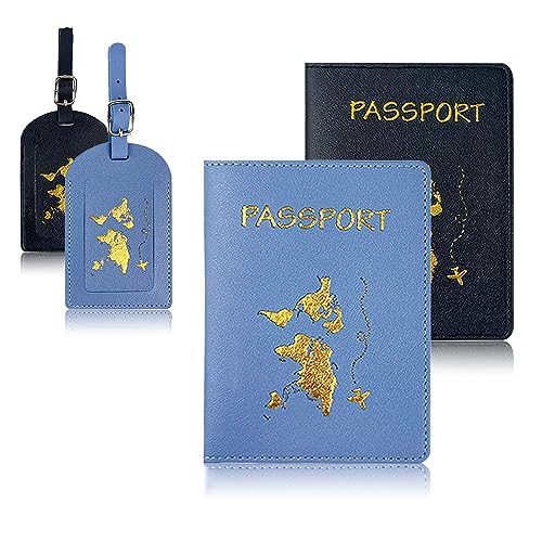Aatpuss Blau Reisepasshülle, Reisepasshülle Personalisiert, Passhülle Reisepass, Reisen Reisepass Schutzhülle, Für Ausweis Und Reisedokumente,Damen-Reisepass-Inhaber, Herren-Reisepass-Kreditkarte von Aatpuss