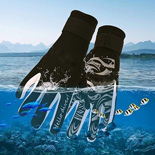 Aatraay Keep Diving 2 Mm Warme Neopren-Handschuhe Zum Schwimmen, Schnorcheln, Ausrüstung für Erwachsene (Schwarz) von Aatraay