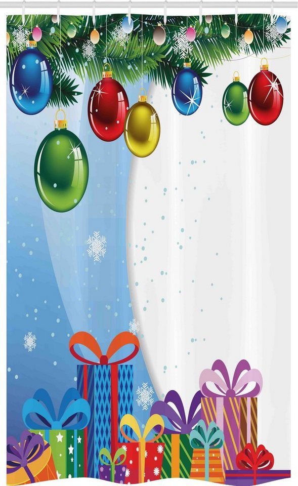 Abakuhaus Duschvorhang Badezimmer Deko Set aus Stoff mit Haken Breite 120 cm, Höhe 180 cm, Weihnachten Wunderkisten Ball von Abakuhaus