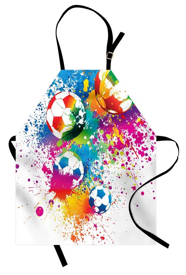 Abakuhaus Kochschürze Höhenverstellbar Klare Farben ohne verblassen, Fußball Bunter Spritzer Ball von Abakuhaus