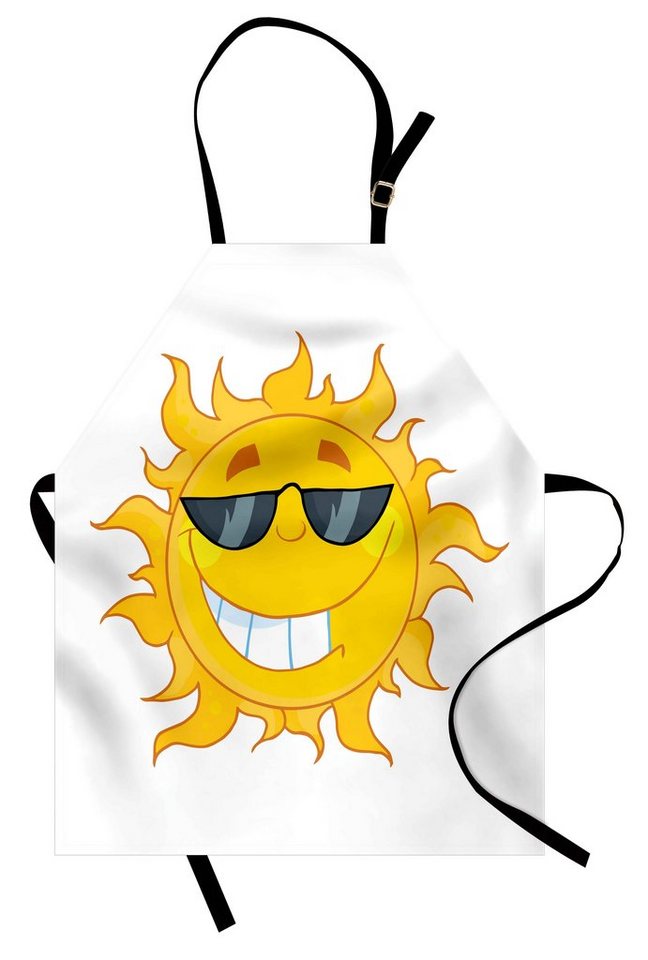 Abakuhaus Kochschürze Höhenverstellbar Klare Farben ohne verblassen, Sonnenbrille Fröhlich Sun Lächeln von Abakuhaus