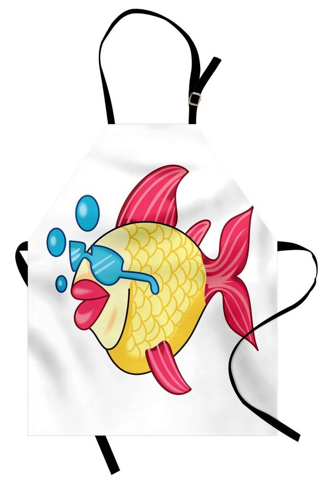 Abakuhaus Kochschürze Höhenverstellbar Klare Farben ohne verblassen, Sonnenbrille Lustige Fische Vacationing von Abakuhaus