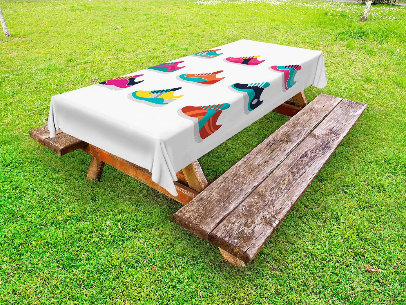 Abakuhaus Tischdecke dekorative waschbare Picknick-Tischdecke, Laufen Die Anordnung der Schuhe von Abakuhaus