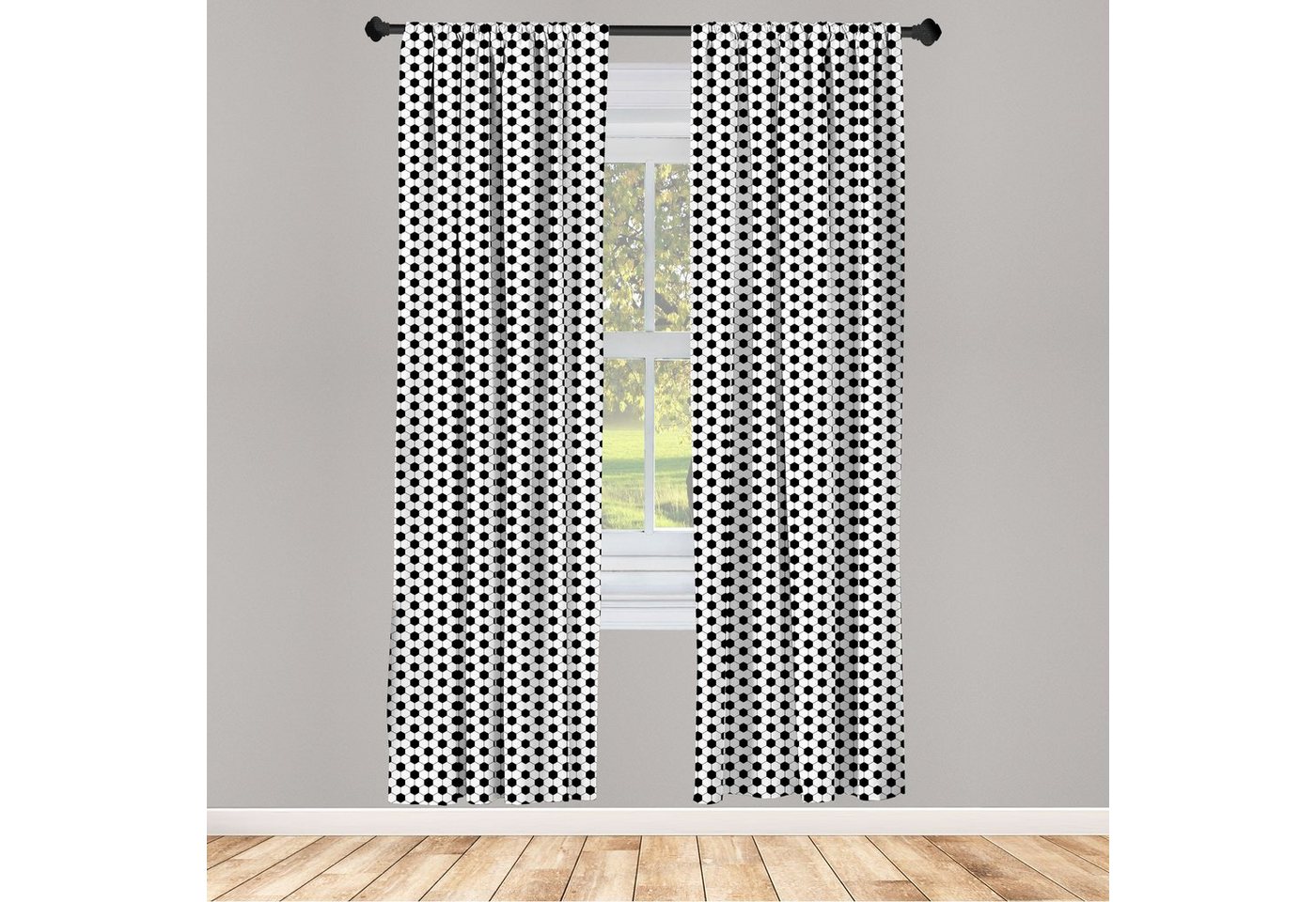 Gardine Vorhang für Wohnzimmer Schlafzimmer Dekor, Abakuhaus, Microfaser, Fußball Abstrakt Ball Muster von Abakuhaus
