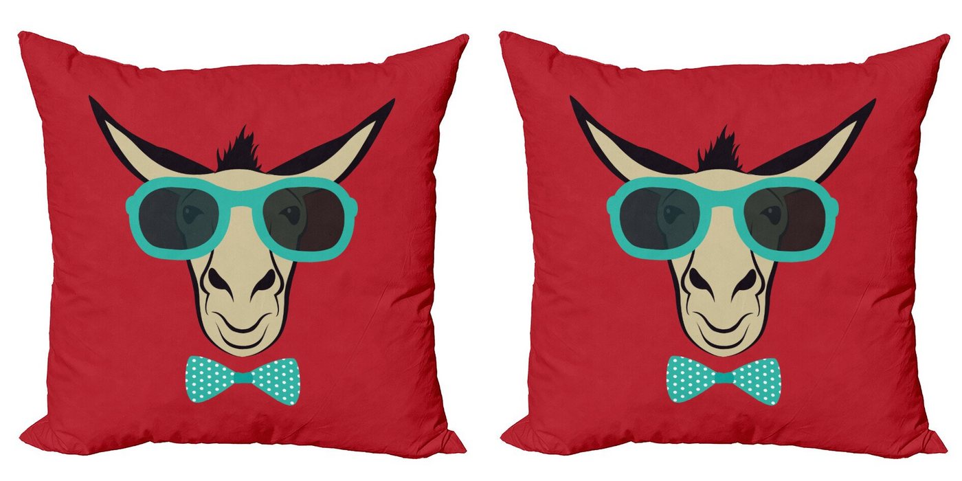 Kissenbezüge Modern Accent Doppelseitiger Digitaldruck, Abakuhaus (2 Stück), Esel Esel-tragende Sonnenbrillen von Abakuhaus