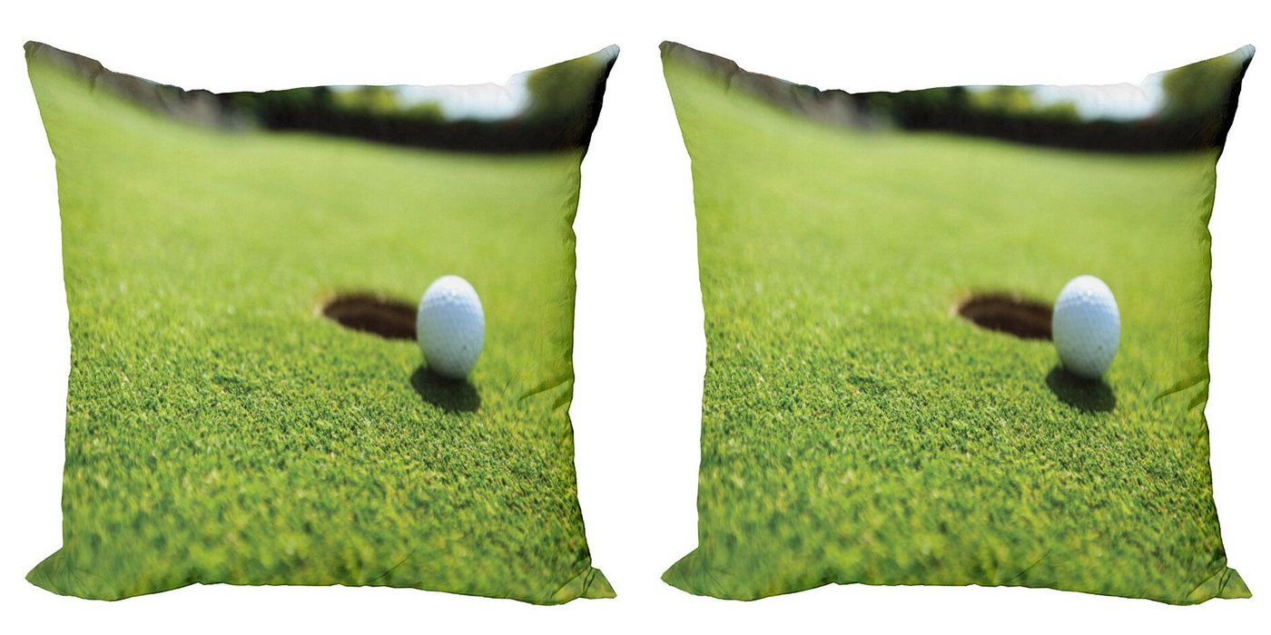 Kissenbezüge Modern Accent Doppelseitiger Digitaldruck, Abakuhaus (2 Stück), Golf Golfball auf Lippe Tasse Grass von Abakuhaus