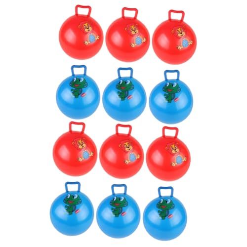 Abaodam 12 Stück Griffschläger Hüpfball Kinderball Flitter Griffball Kinderspielzeugball Cartoon Muster Hüpfball Aufblasbare Bälle Sprungball Für Kinder Lernbälle von Abaodam