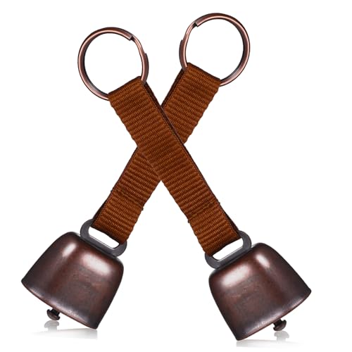 Abaodam 2 Stück Teiliges Bärenglocken Robustem Metall mit Kräftigem Warnsignal Weichem Webgurt zum Aufhängen Am Gürtel für Bergsteiger und Outdoor von Abaodam