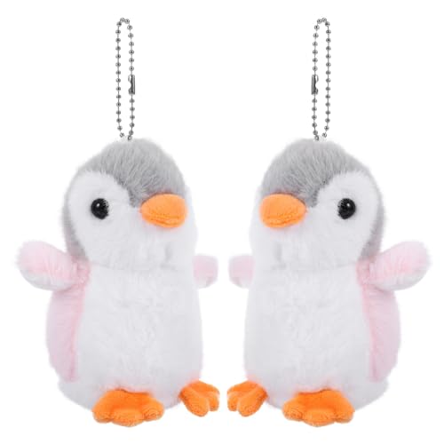 Abaodam Mini-Stofftier-Pinguin-Plüsch. 2 Kleine Kleine Niedliche Plüsch-Pinguine zum Aufhängen für Partygeschenke Dekorationen Schlüsselanhänger Taschendekoration von Abaodam