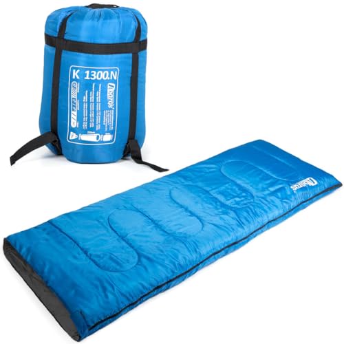 AbarQs K1300 Schlafsack | Campingausrüstung, warmes und kühles Wetter, leicht, wasserdicht, für den Innen- und Außenbereich (blau) von AbarQs