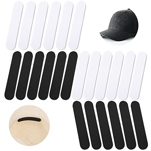 Abeillo 24 Stück Hut Größe Reduzierer, 3mm Dicke Hutband Reduzierer Selbstklebend für Verringern Sie der Größe der Mütze (2 x 11cm, 12 Schwarz, 12 Weiß) von Abeillo