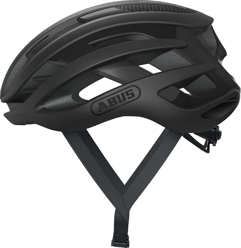 ABUS Rennradhelm AirBreaker - High-End Fahrradhelm für den professionellen Radsport - für Jugendliche und Erwachsene - Helm für Damen und Herren - Schwarz Matt, Größe M von ABUS