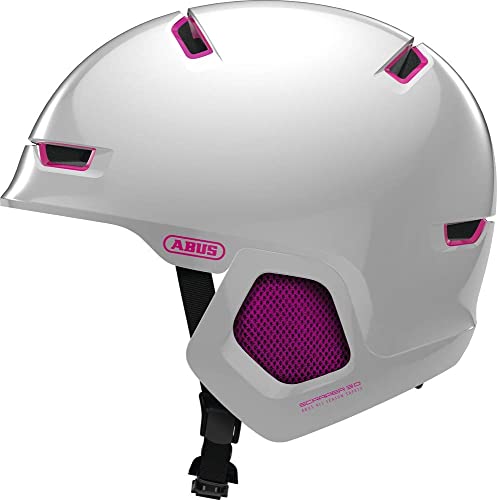 ABUS Stadthelm Scraper 3.0 ERA - Robuster Fahrradhelm inkl. Ohrenwärmer für den Winter - für Damen und Herren - Weiß/Pink, Größe L von ABUS