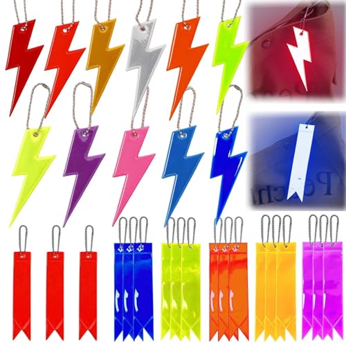 Acboor 29PCS Reflektor Anhänger, Reflektoren Kinder Reflektoren Schulranzen Reflektoren Kinderfahrrad für Rucksack Gehen Laufen von Acboor