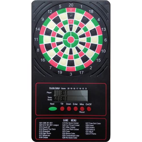 Accudart LCD Electronic Touch Pad Dart Scorer punktet bis zu 18 Spielarten für 8 Spieler, Schwarz (ESCORELCD-3) von Accudart