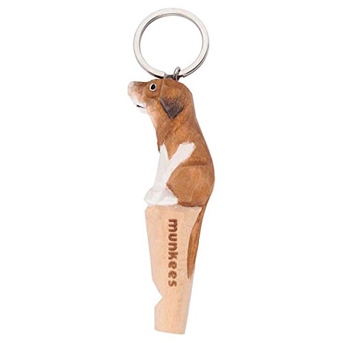 Handgemachte Holzpfeife als Schlüsselanhänger, Motiv Hund, farbig von AceCamp