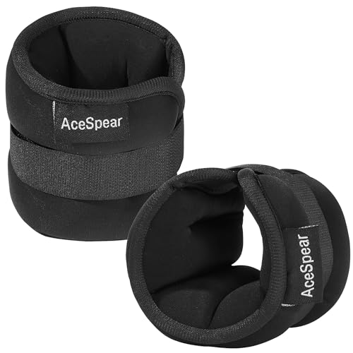 AceSpear Gewichtsmanschetten Gewichte für Beine und Arme für Damen und Herren 2 * 0,5kg / 2 * 1kg / 2 * 1,5kg / 2 * 2kg / 2 * 3kg Fußgewichte Gewichte Laufen Fitnessstudio (0,5kg x 2) von AceSpear