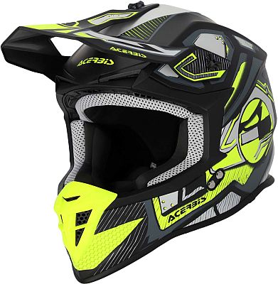 Acerbis Linear, Motocrosshelm - Matt Schwarz/Neon-Gelb/Grau - XS von Acerbis