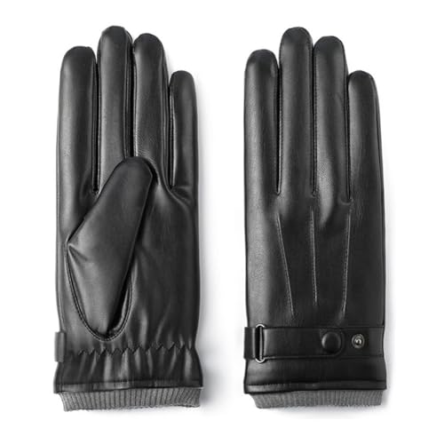 Acfthepiey Herren-Handschuhe aus PU-Leder, Touchscreen-Lederhandschuhe, winddicht und wasserdicht, warme Handschuhe für den Winter von Acfthepiey