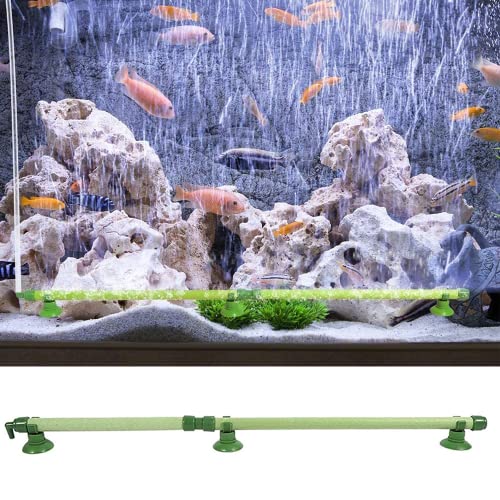 Achengqi 2 Stücke Aquarium Air Bubble Bar,Aquarium Fisch Tank Ausströmer Sauerstoffpumpe Diffusor Zubehör mit Saugnapf,Wandröhre Sauerstoffspray Belüftungsröhre für Aquarium(grün, 45.7CM von Achengqi