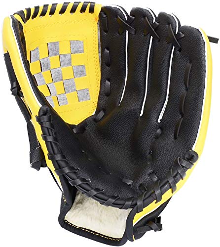 Acidea Baseball Handschuhe, Baseball Handschuhe Erwachsene, Sport & Outdoor Baseball Glove Batting Handschuhe mit einem Ball Softball Handschuhe für Kinder Erwachsene– 12,5 Zoll Gelb von Acidea