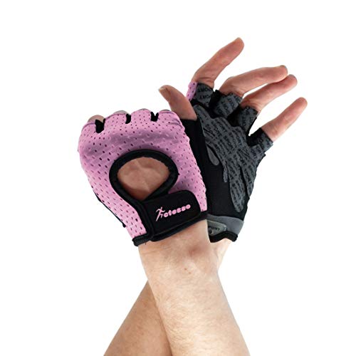 Actesso Breathable Fitness Gloves - Gepolsterte Fingerlose Handschuhe für Radfahren, Fitness, Gewichtheben (M, Rosa) von Actesso