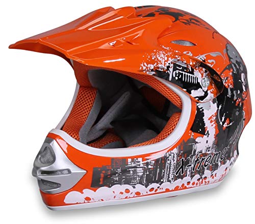 Actionbikes Motors Motorradhelm X-Treme Kinder Cross Helme Sturzhelm Schutzhelm Helm für Motorrad Kinderquad und Crossbike (X-Large) von Actionbikes Motors