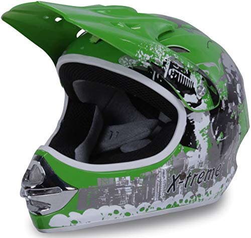 Actionbikes Motors Motorradhelm X-Treme Kinder Cross Helme Sturzhelm Schutzhelm Helm für Motorrad Kinderquad und Crossbike (X-Large) von Actionbikes Motors