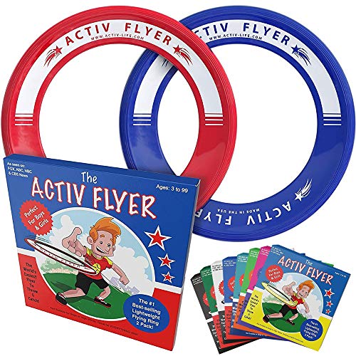 Activ Life Active Flyer: Aerodynamische Frisbee-Ringe – Outdoor-Spaß für Kinder, Jungen oder Mädchen jeden Alters! 2er-Pack (Blau/Rot) von Activ Life