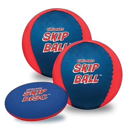 Activ Life Skip Wasser-Freizeitball – 5,1 cm großer Kinderball mit Sprungscheibe, 2er-Pack, Rot/Blau von Activ Life