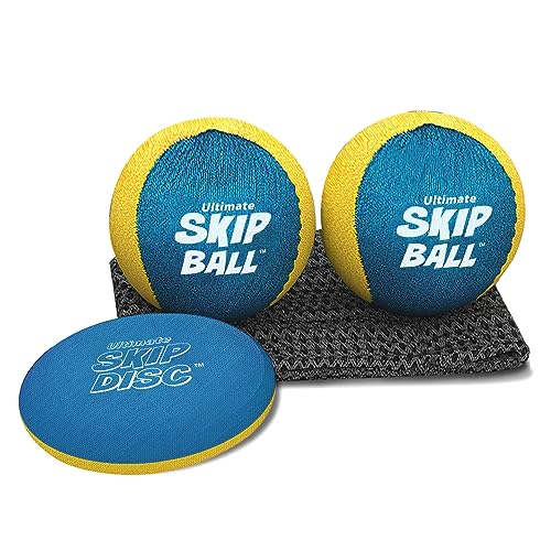 Activ Life Skip Water Bounce Catch Freizeitball – 2-Zoll-Kinderball mit Sprungscheibe, 2er-Pack, Gelb/Cyan von Activ Life