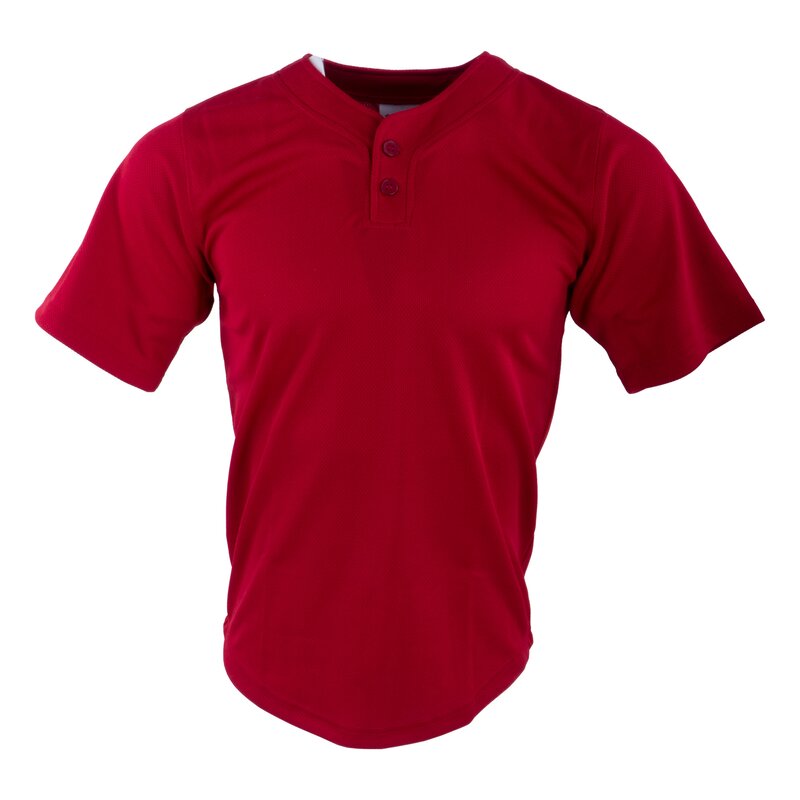 Active Athletics Baseball Jersey, 2 Button Henley Jersey - rot Gr.M von Active Athletics